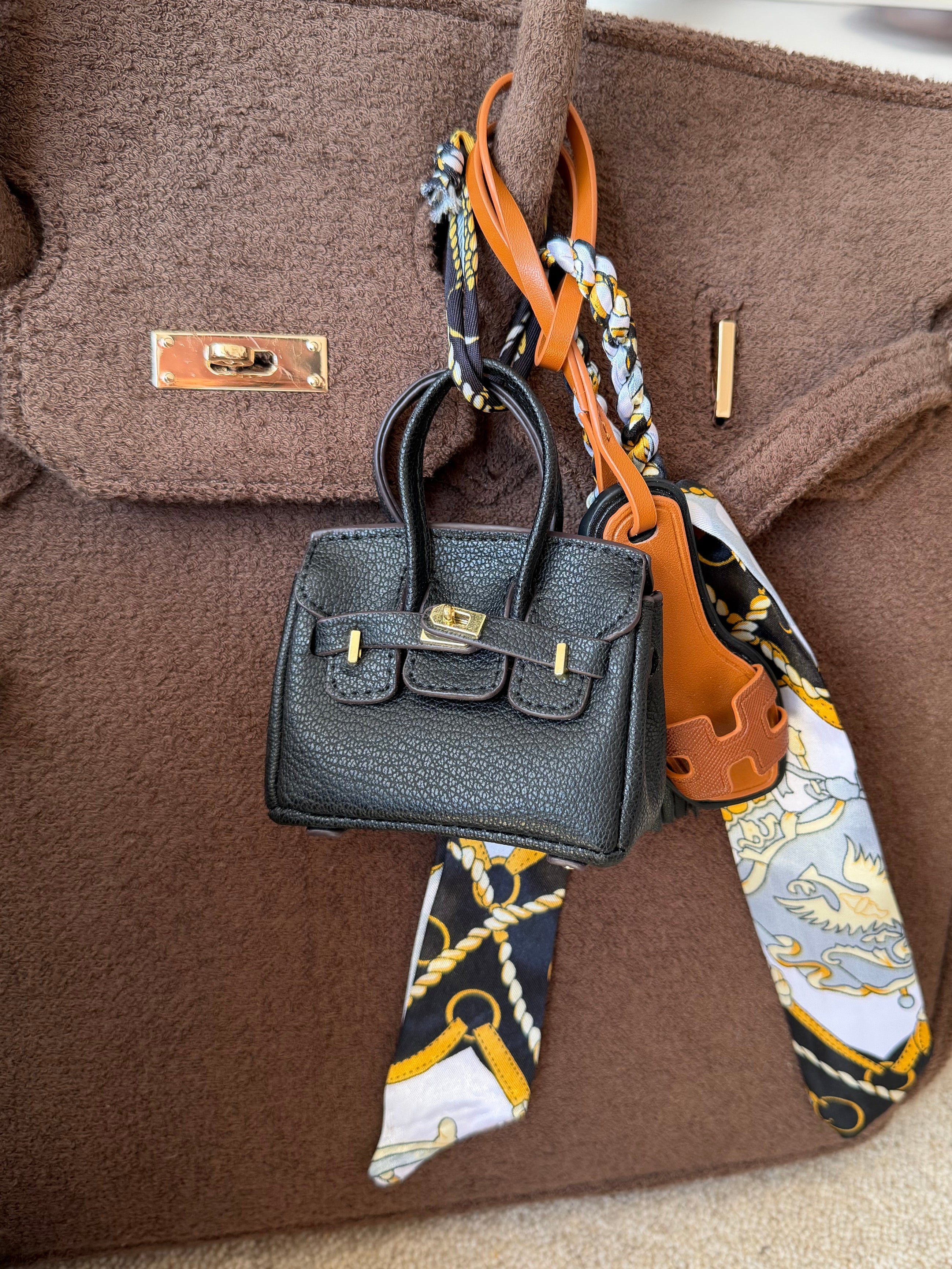 Signature Mini Bag Charm Black