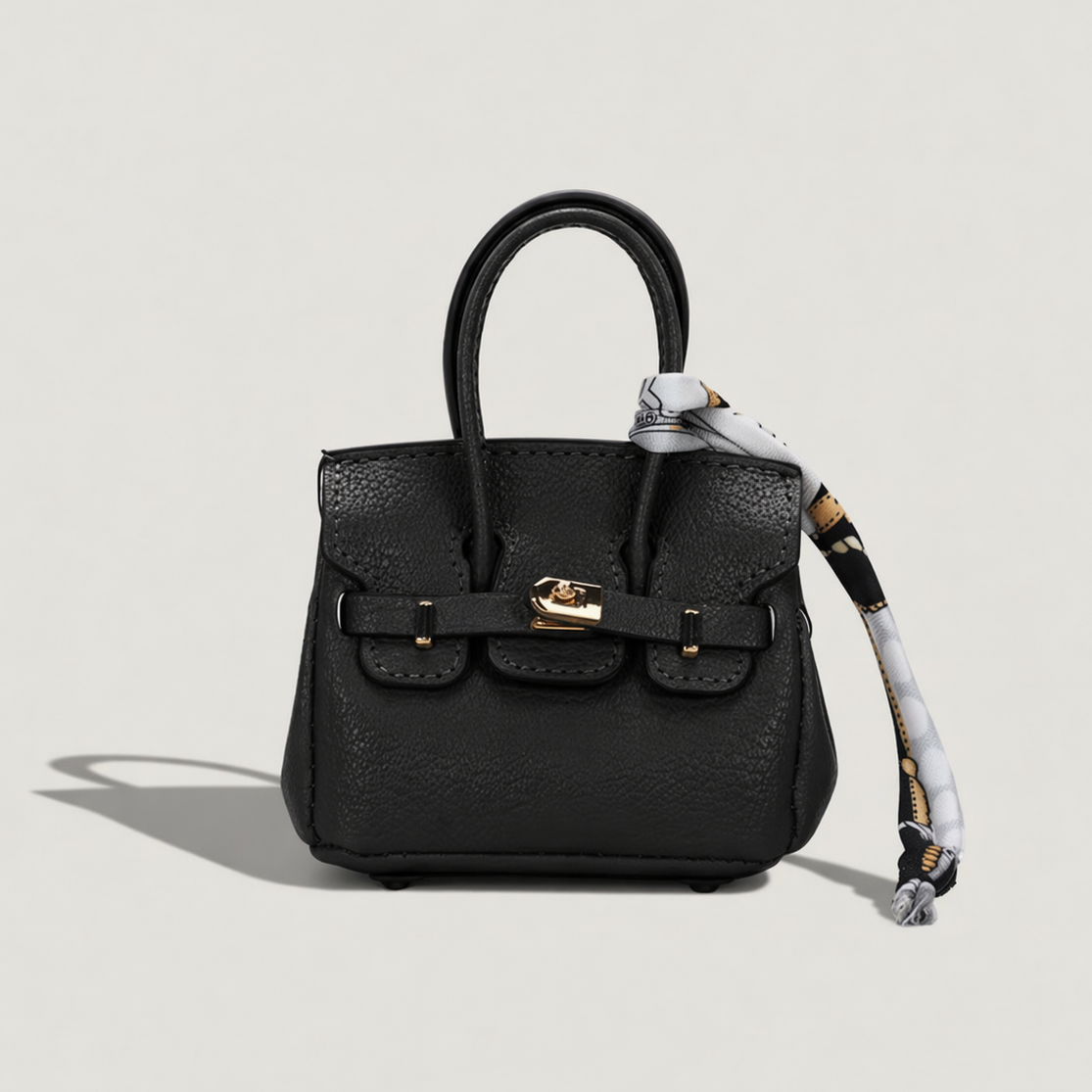Signature Mini Bag Charm Black