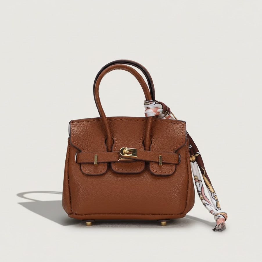 Signature Mini Bag Charm Tan