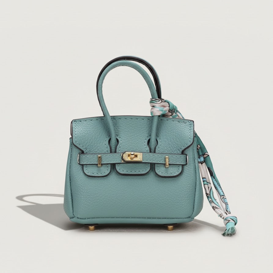 Signature Mini Bag Charm Blue