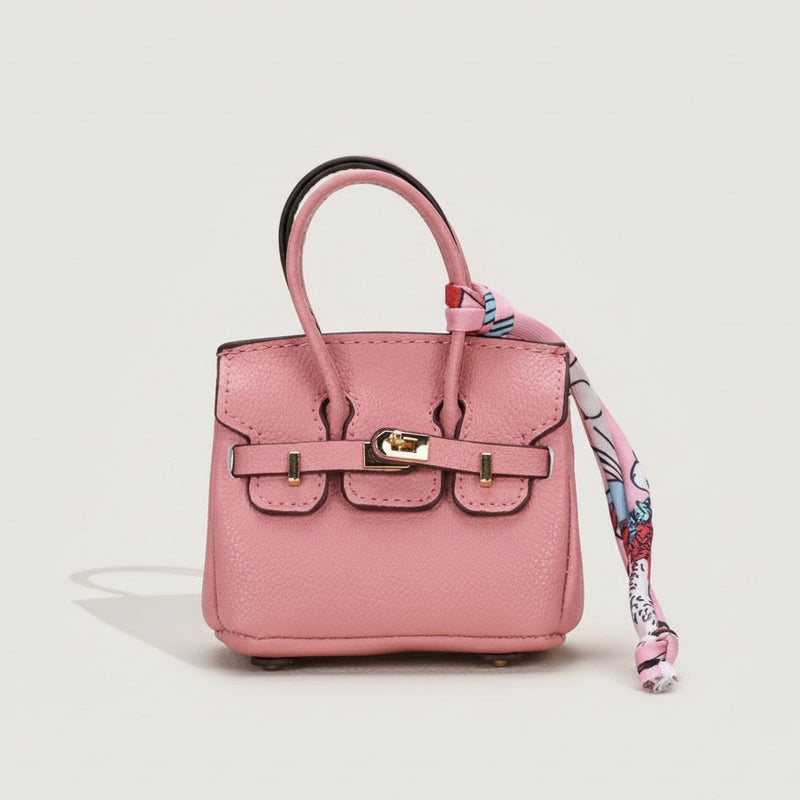 Signature Mini Bag Charm Pink