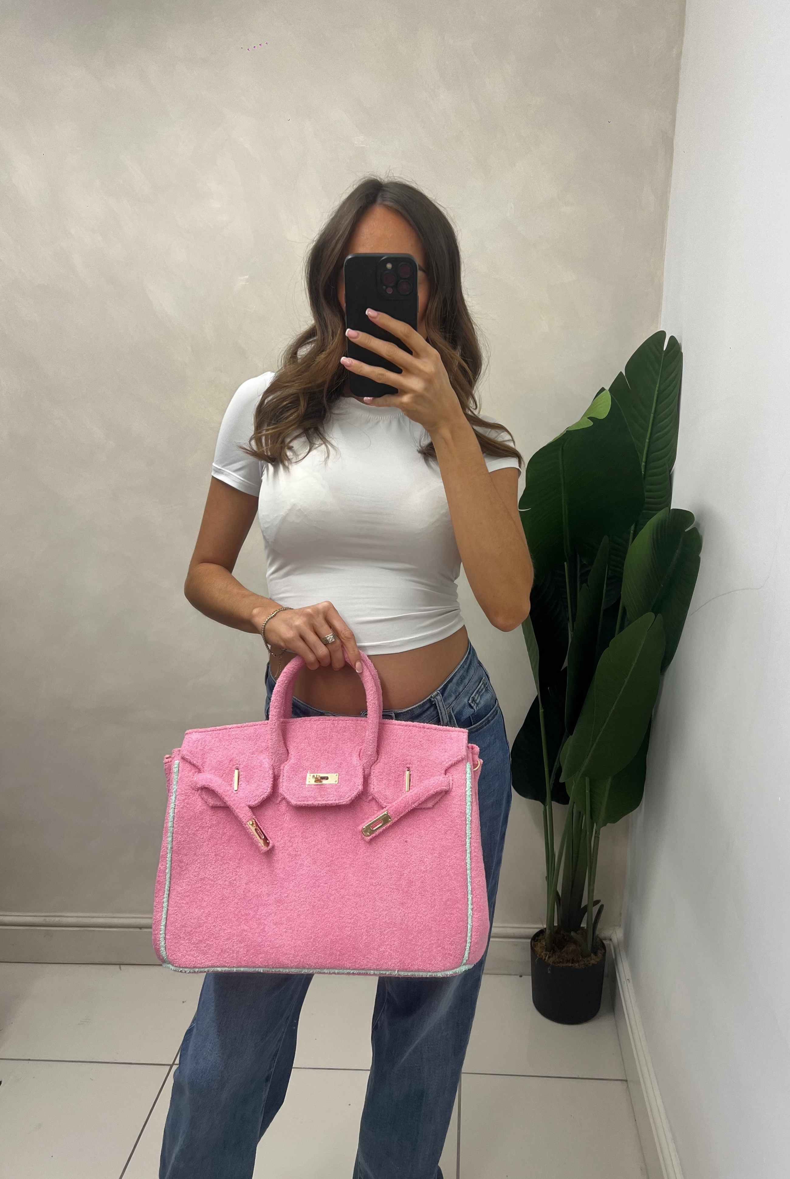 The Towelling Tote Bag Pink