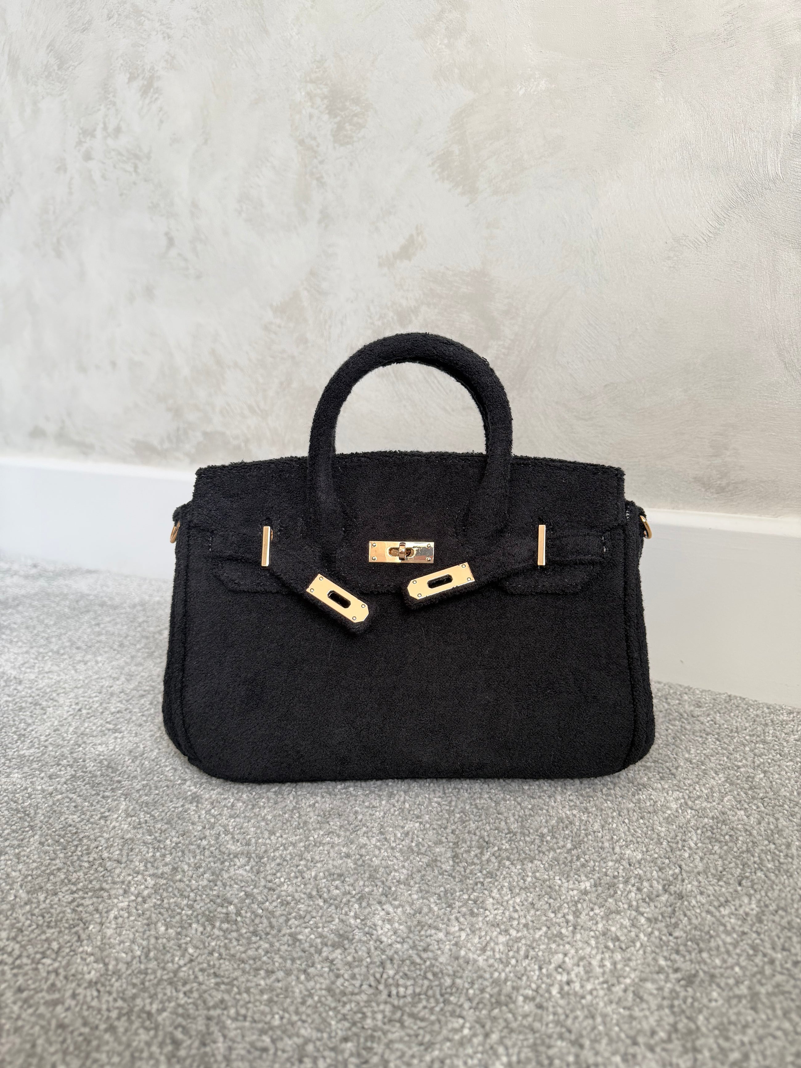 The Towelling Tote Bag Black Mini