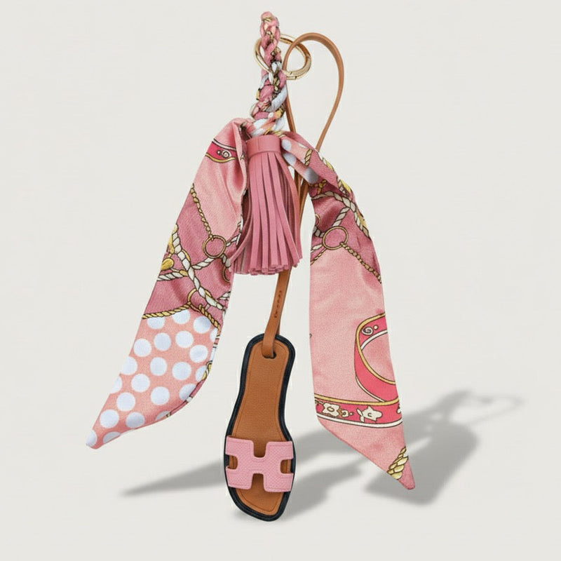 The signature Sandal Bag Charm Pink