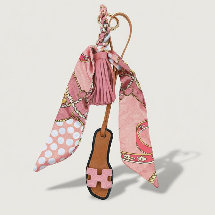 The signature Sandal Bag Charm Pink