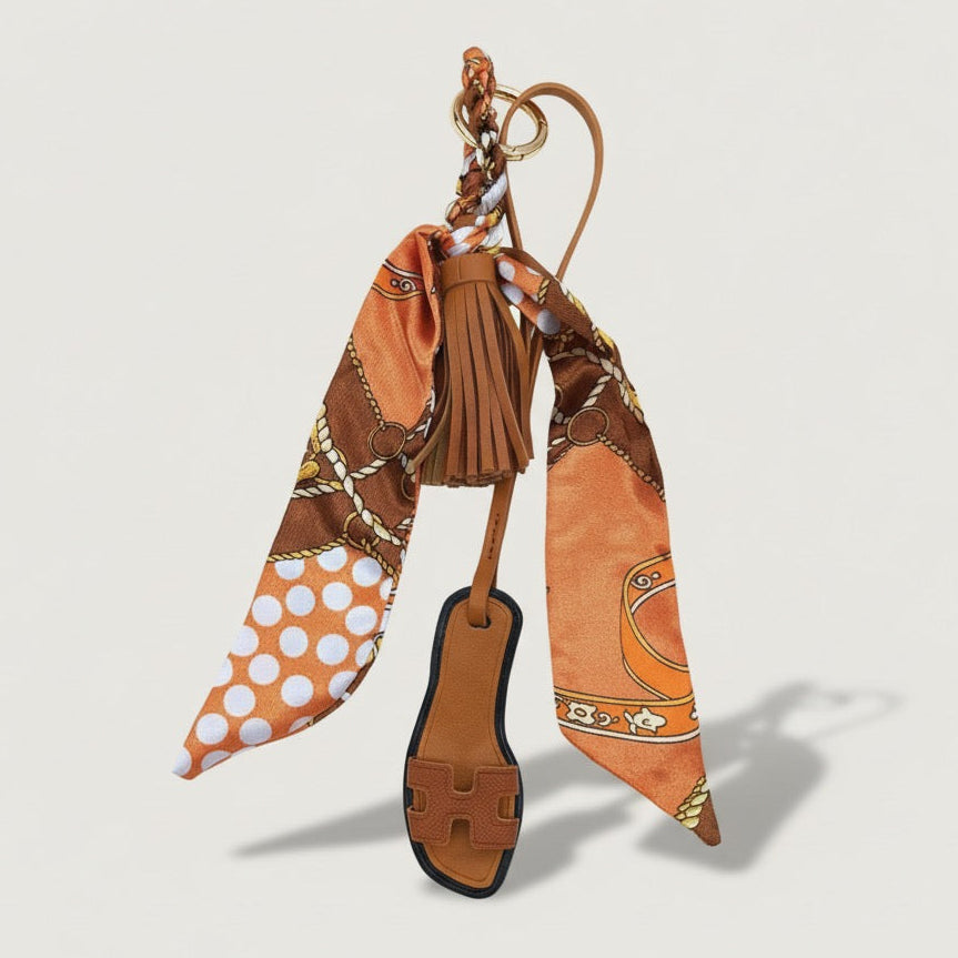 The signature Sandal Bag Charm Tan